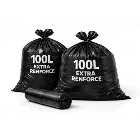 Sac poubelle 100L extra renforcé noir - Colis de 200