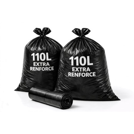 Sac poubelle 110L extra renforcé noir - Colis de 200