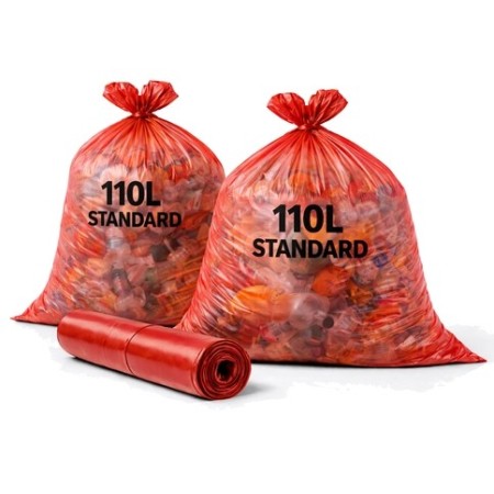 Sac poubelle 110 Litres Standard Rouge - Colis de 200