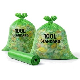 Sac poubelle 100 Litres Standard Vert - Colis de 200