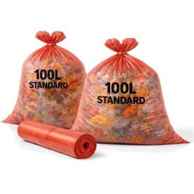 Sac poubelle 100 Litres Standard Rouge - Colis de 200