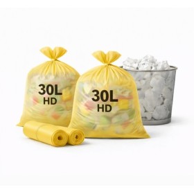Sac poubelle 30 Litres HD Jaune - Colis de 500