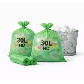 Sac poubelle 30 Litres HD Vert - Colis de 500