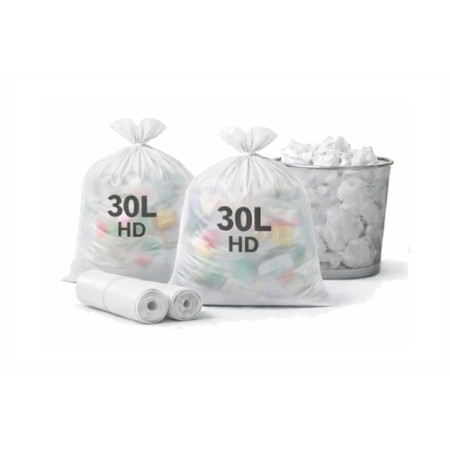 Sac poubelle 30L blanc HD - Colis de 500