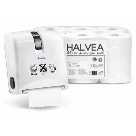 Bobine Essuie-mains Standard 150m Pure Ouate 2 plis - Colis de 6