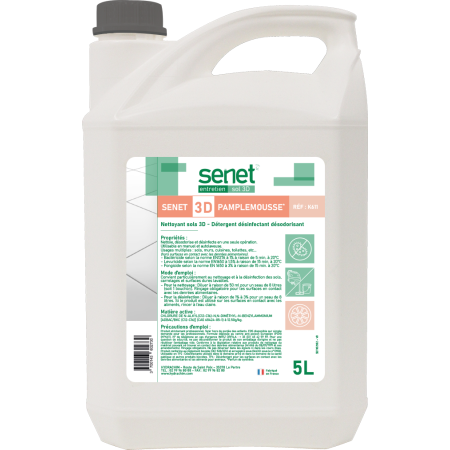 Nettoyant sols 3D Détergent, désinfectant et désodorisant Pamplemousse - Bidon de 5L