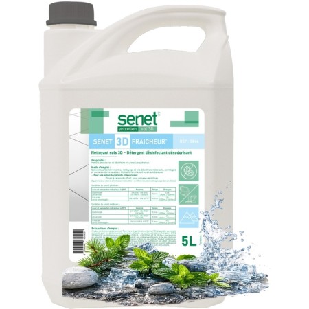 Nettoyant sols 3D Détergent, désinfectant et désodorisant Fraicheur - Bidon de 5L