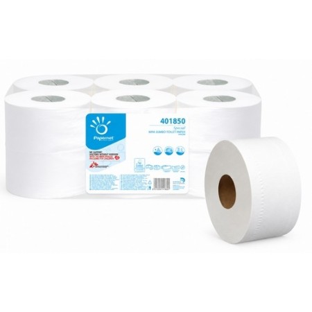 Papier toilette Mini Jumbo 180 m blanc 2 plis - Colis de 12