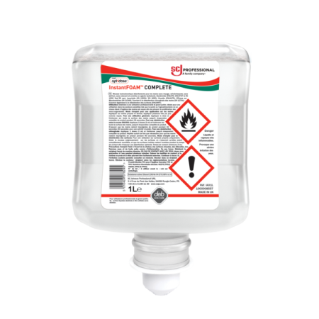 Mousse hydroalcoolique désinfectante DEB InstantFOAM - Colis de 6 cartouches de 1L