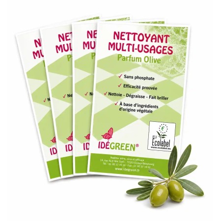 Détergent multi-usages écolabel Idegreen parfum olive - Colis de 250 doses de 20ml