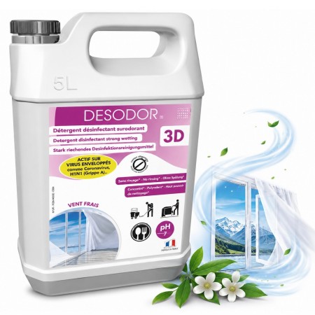 3D Détergent désinfectant surodorant Vent Frais - Bidon de 5L
