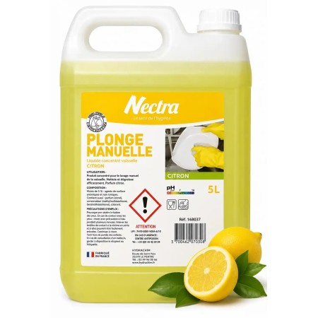 Liquide vaisselle plonge manuelle citron concentré - Bidon de 5L
