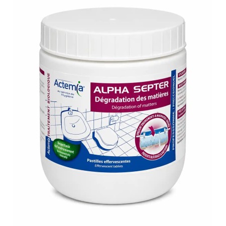 Alpha Septer - Activateur enzymatique pour fosse septique - Pot de 12 pastilles de 20g