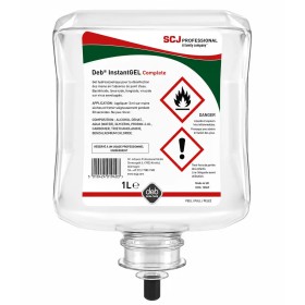 Gel main hydroalcoolique DEB  Instant Gel, cartouche 1L - Colis de 6 cartouches