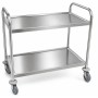 Chariot de service en inox 2 niveaux