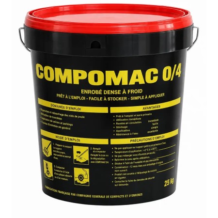 Enrobé à froid Compomac COLAS rouge - Seau de 25kg