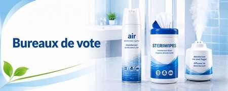 Élections : notre gamme de produits désinfectants pour les bureaux de vote