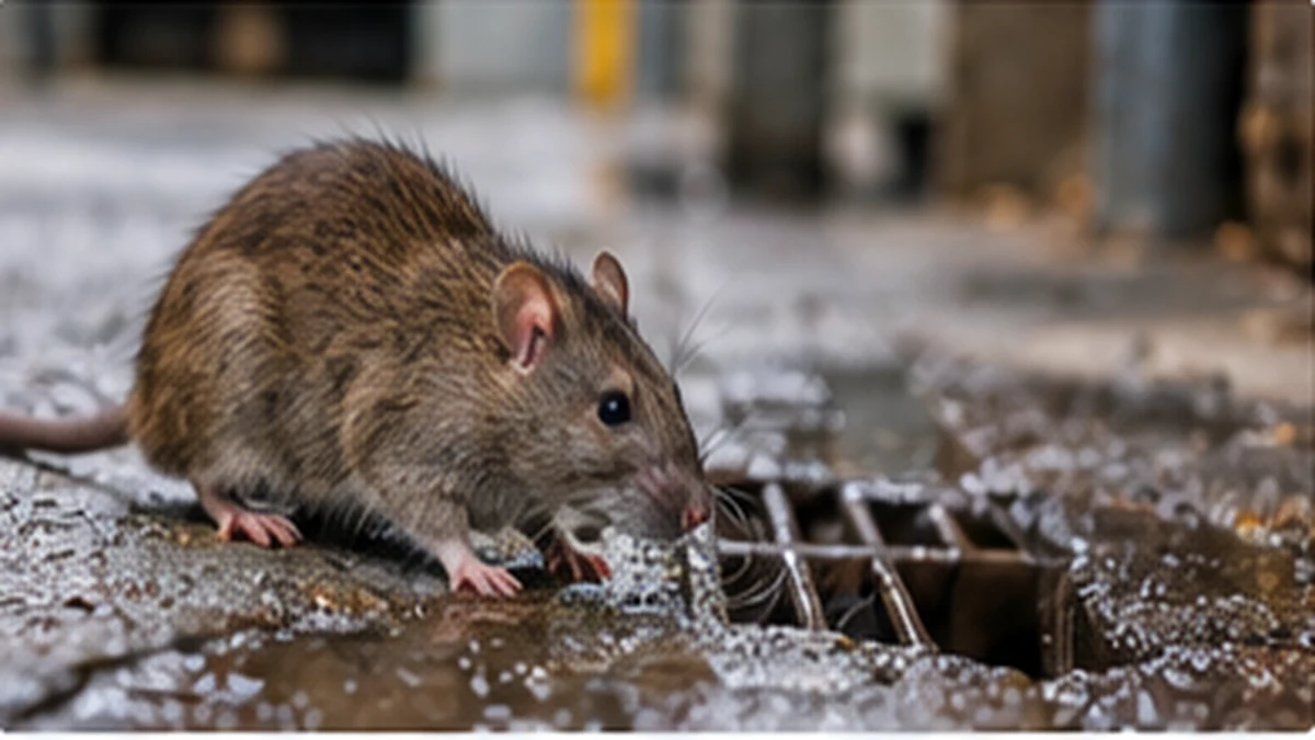 Un rat tres probablement porteur de la maladie Leptospirose