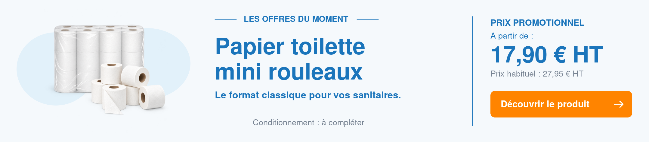 Papier Hygiénique 2 plis en rouleau de 180 formats