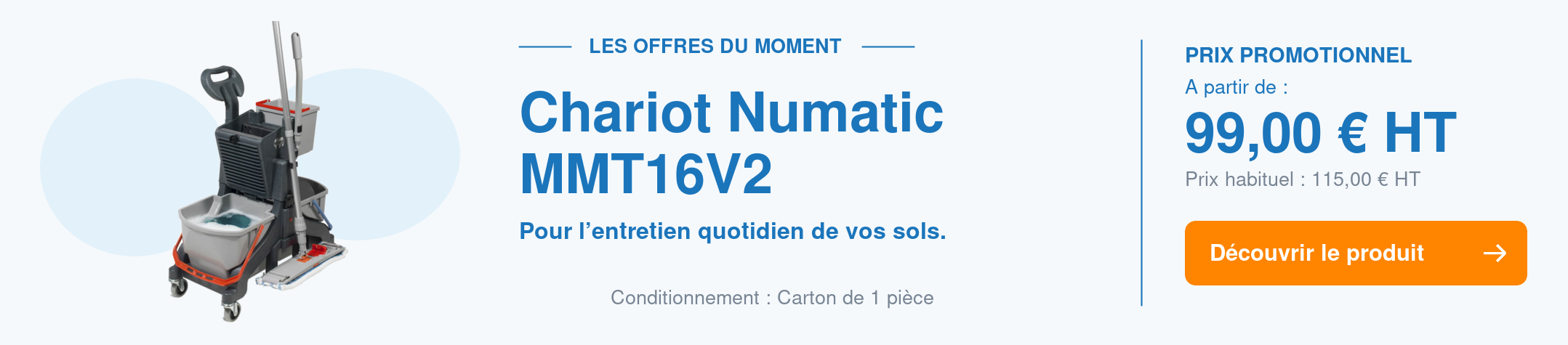 Chariot de lavage Numatic MMT16V2